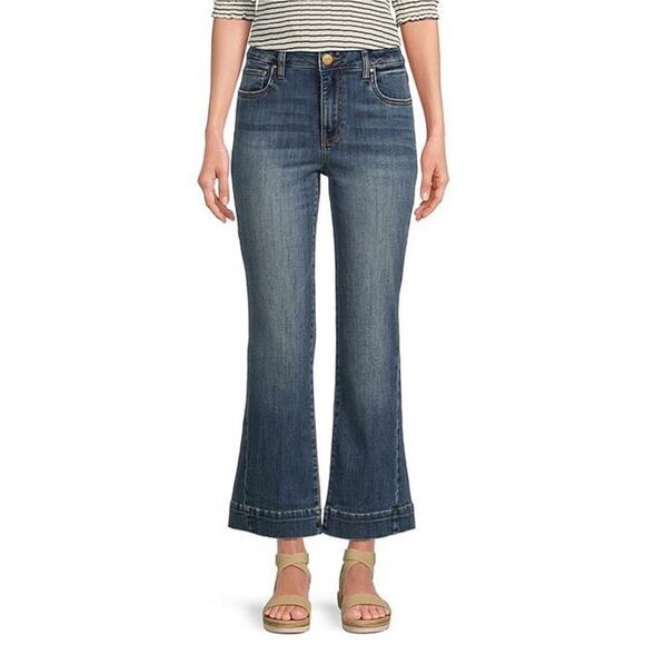 Kut From the Kloth Sz 4 Denim Jeans Kelsey High Rise Ankle Flare Wide Hem - Picture 2 of 16